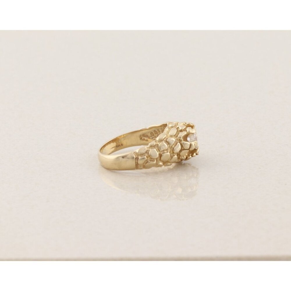 Mens 14k Yellow Gold .65 carat Diamond Belcher Ring Nugget Band Ring Size 10.25 - Picture 9 of 11